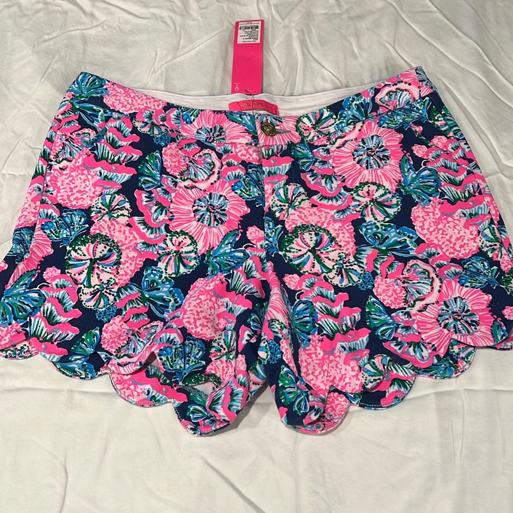Lilly Pulitzer Buttercup Knit Shorts Oyster Bay Navy Shroom With A View